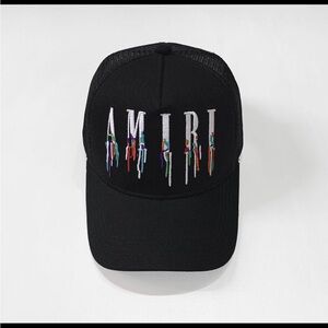 AMIRI Black Cap with Multicolor Logo